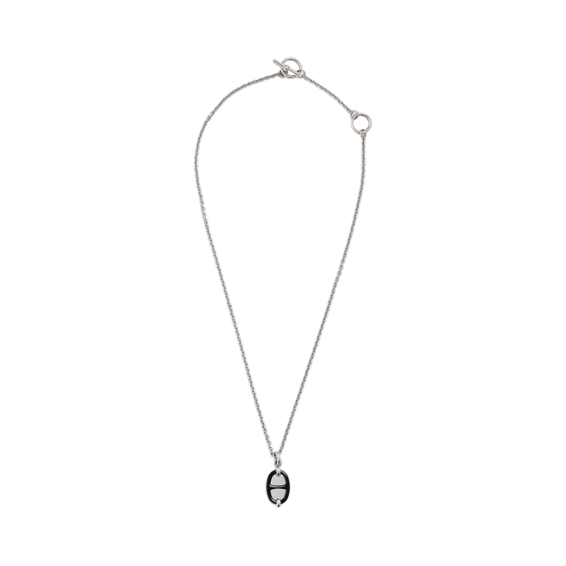 (W) 에르메스 미니 마이옹 펜던트 스몰 모델 & 팔라듐 하드웨어 누아((W) Hermes Mini Maillon Pendant Small Model & Palladium Noir) - 2