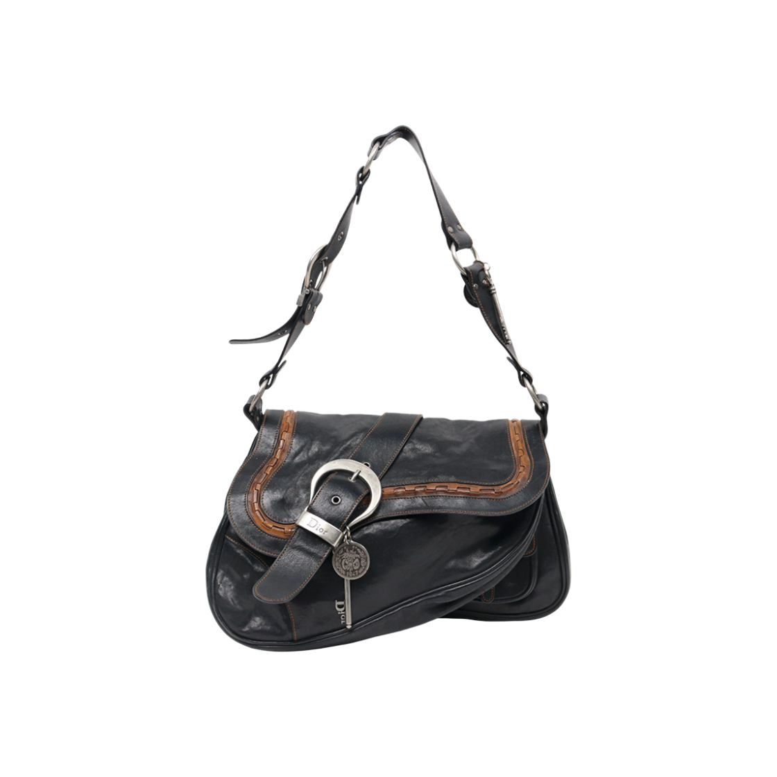 ITLMW9LTC4P4 Dior Black Gaucho Shoulder Bag C-A47045