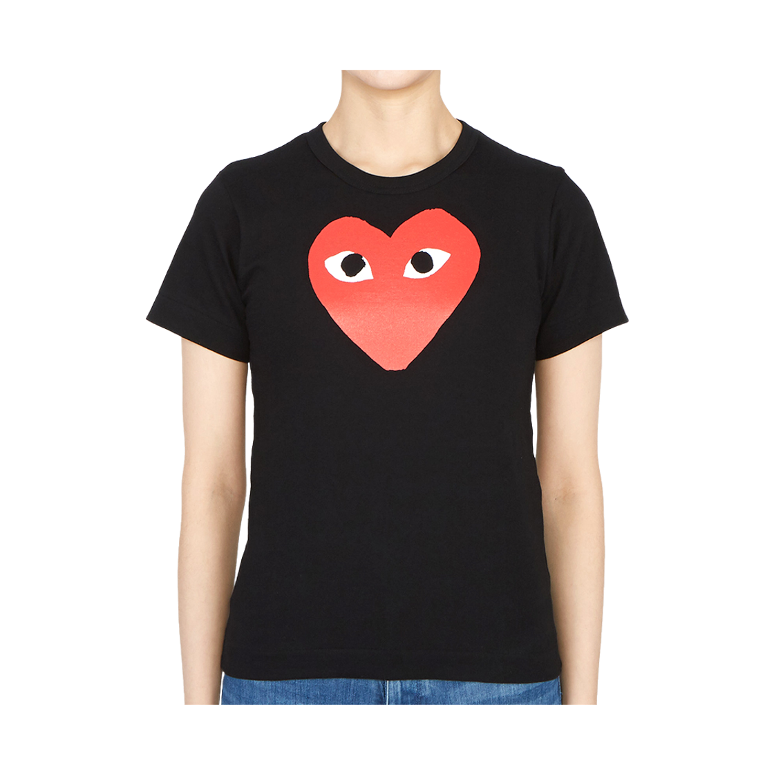 [25% 쿠폰] (W) 플레이 꼼데가르송 레드 하트 티셔츠 블랙([25% 쿠폰] (W) Play Comme des Garcons Red Heart T-Shirt Black) - 2