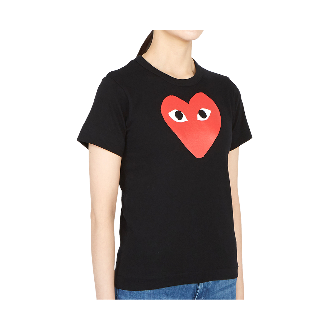 [25% 쿠폰] (W) 플레이 꼼데가르송 레드 하트 티셔츠 블랙([25% 쿠폰] (W) Play Comme des Garcons Red Heart T-Shirt Black) - 4