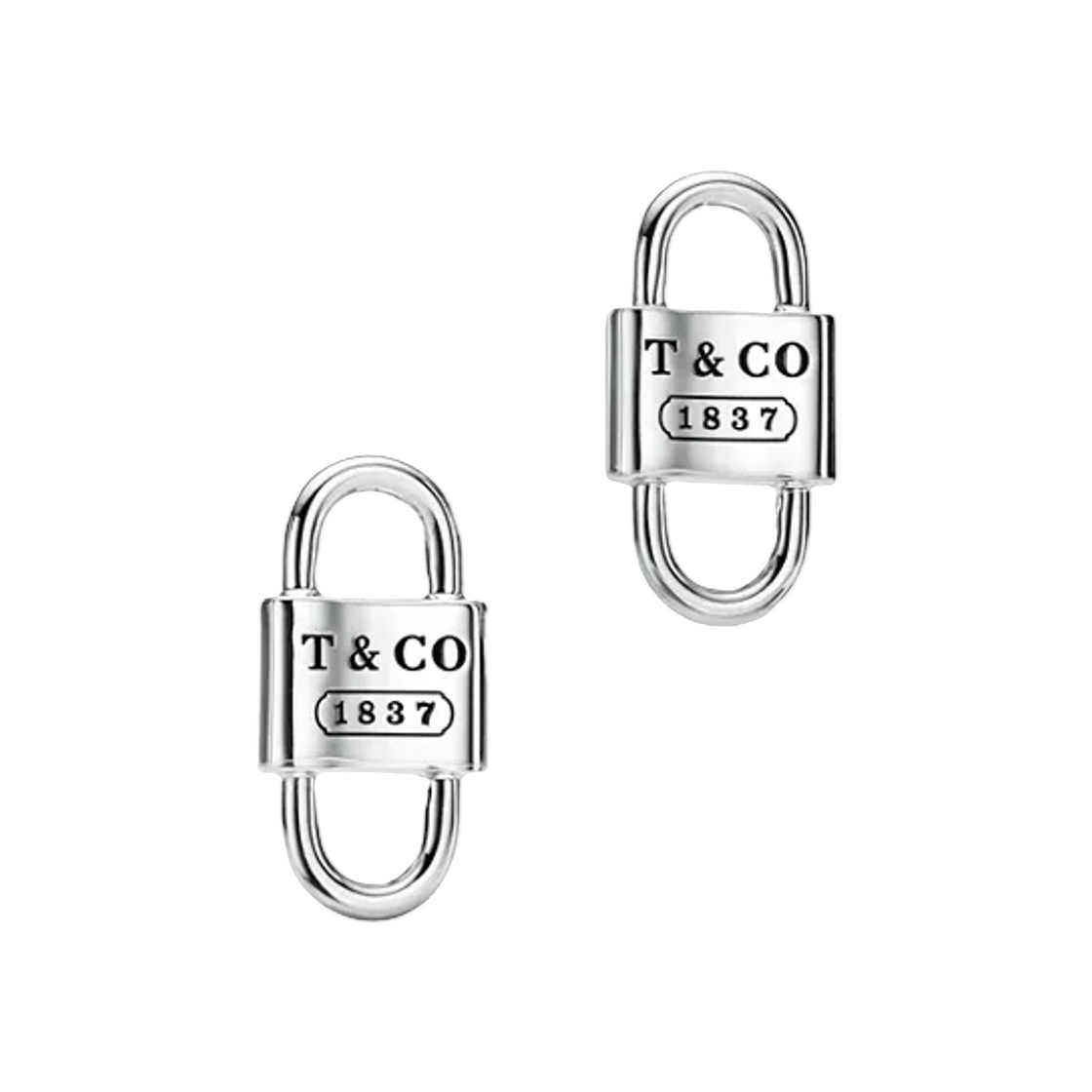 티파니 앤 코 티파니 1837 스몰 더블 락 스터드 이어링 스털링 실버(Tiffany & Co. Tiffany 1837 Small Double Lock Stud Earrings Sterling Silver) - 1