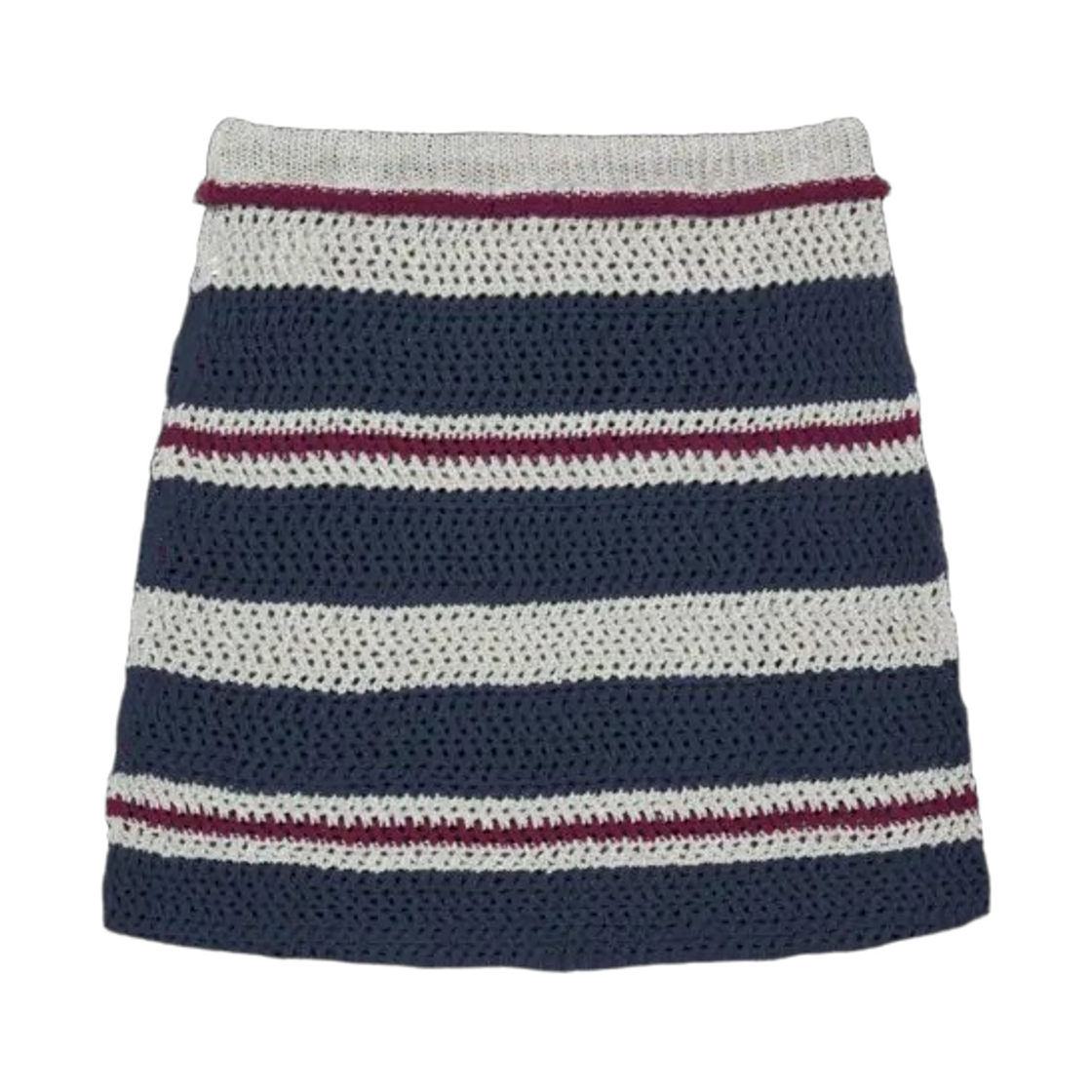 (W) 코이세이오 스트라이프 레이어드 니트 스커트 그레이((W) Coyseio Stripe Layered Knit Skirt Grey) - 2