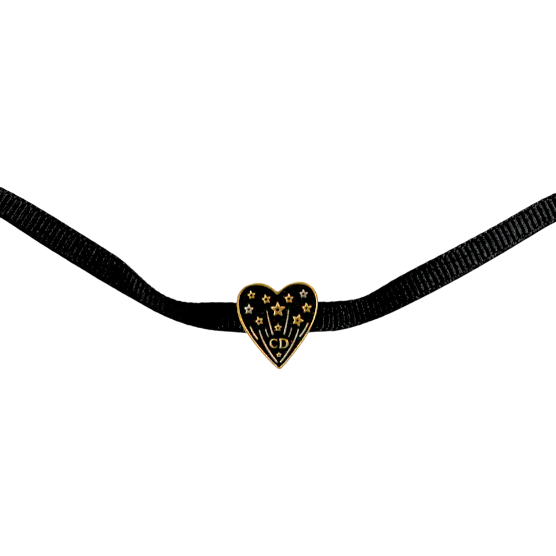 디올 하트 CD 블랙 초커 목걸이 A-B49788(Dior Heart CD Black Choker Necklace A-B49788)