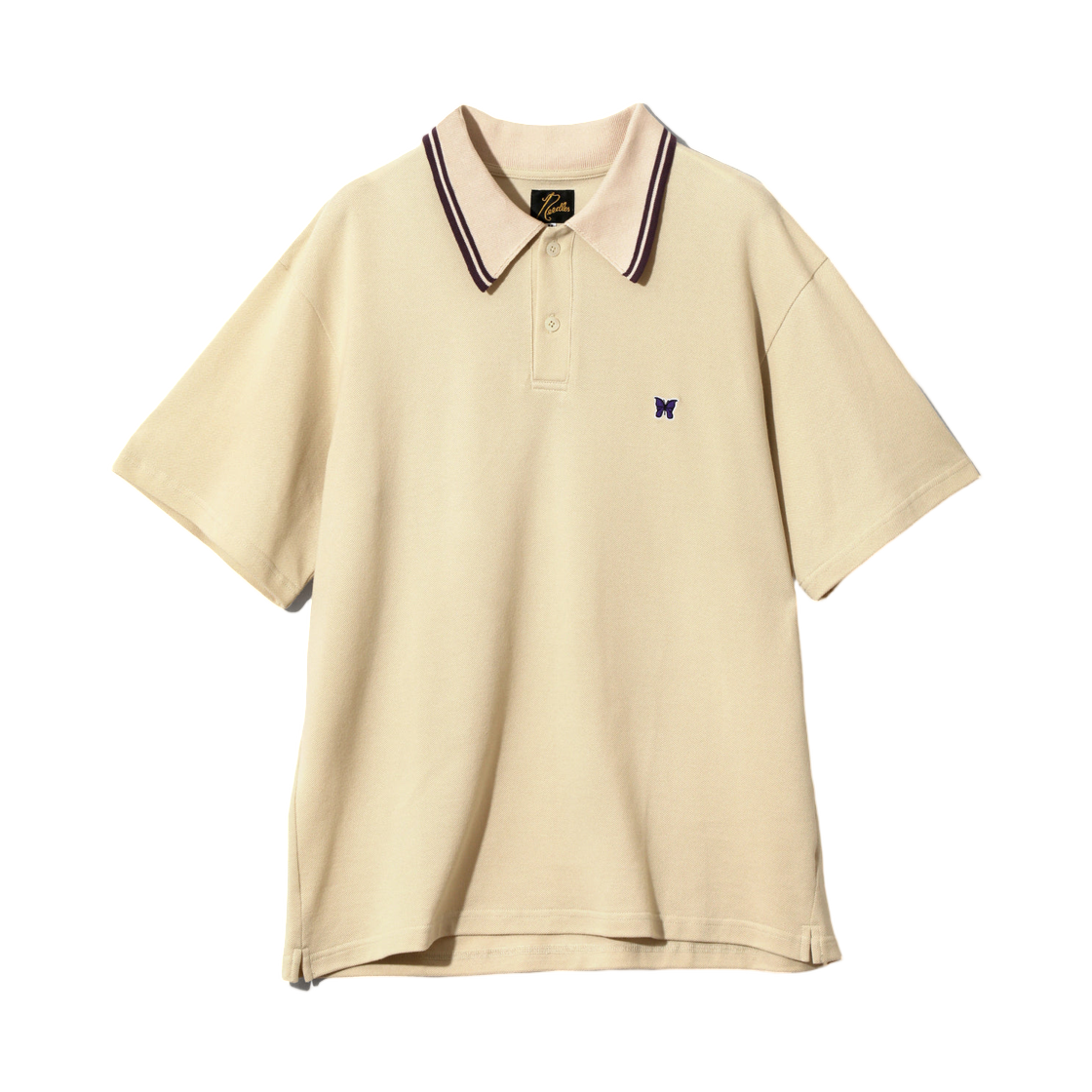 SX442A Needles Regular Collar Polo Cotton Pique Beige