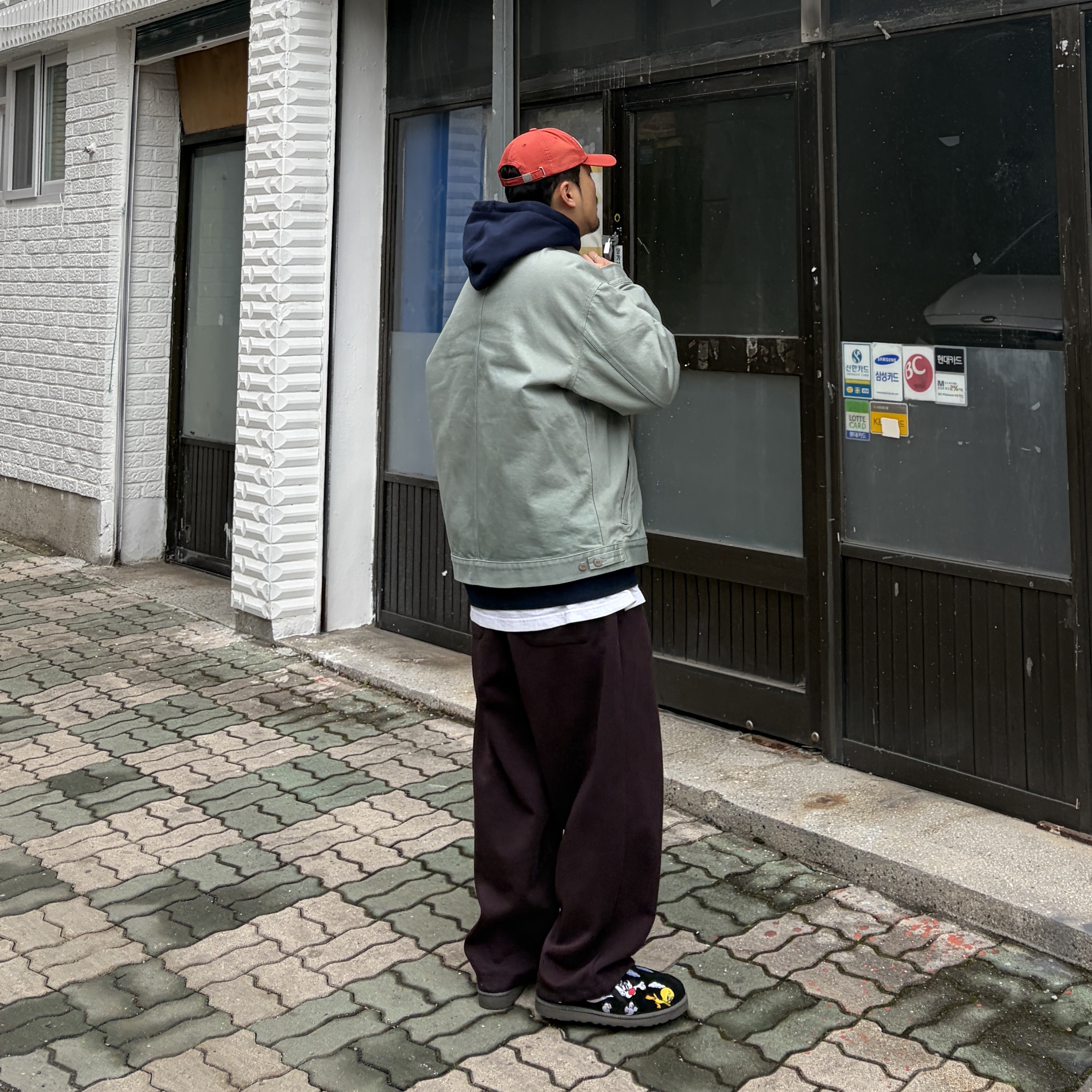 Human Made 6 Panel Twill Cap Red, Supreme x Champion Zip Up Hooded Sweatshirt Navy - 24SS 착용 스타일 - 2