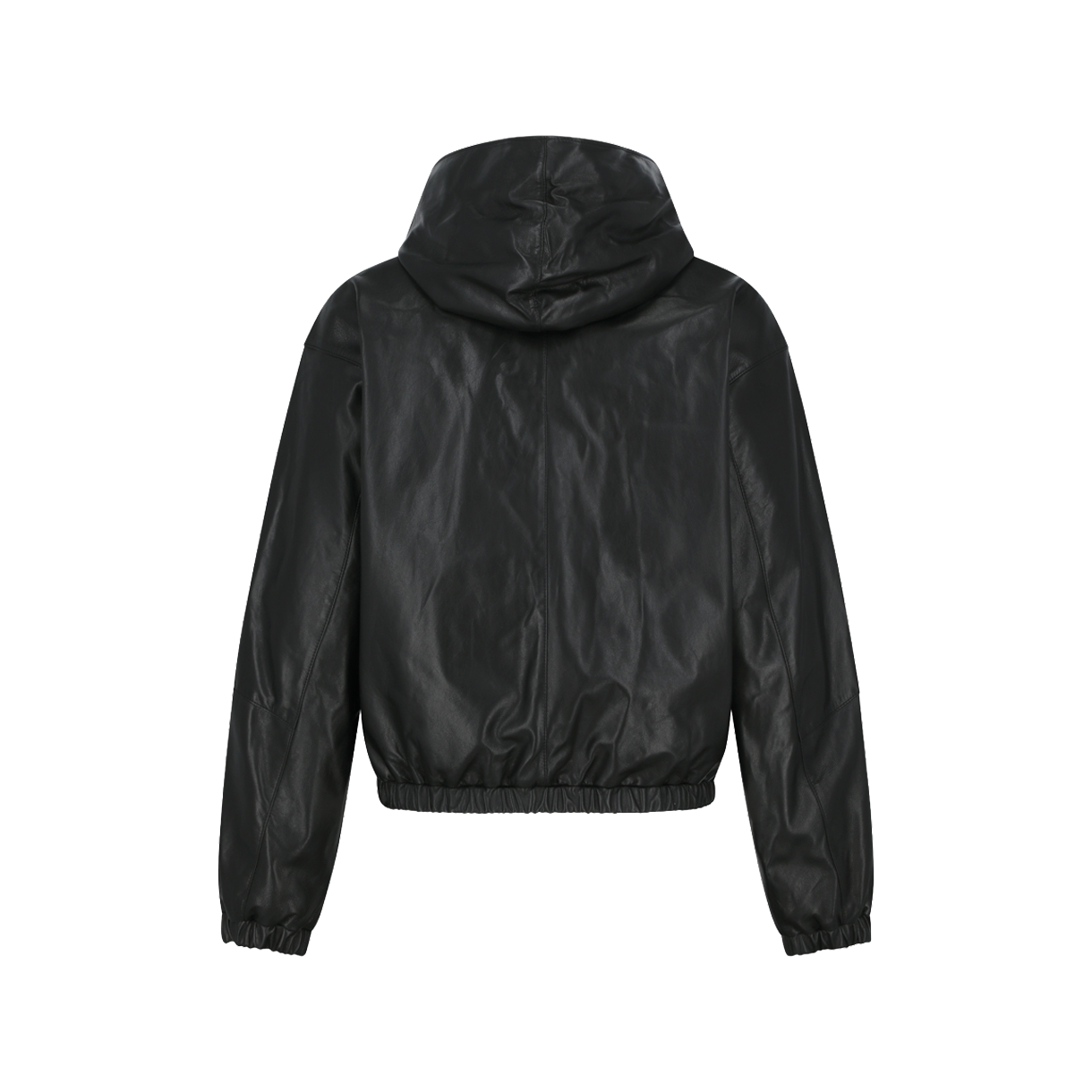 아모멘토 램 스킨 레더 후드 점퍼 블랙 - 26SS(Amomento Lamb Skin Leather Hood Jumper Black - 26SS) - 2