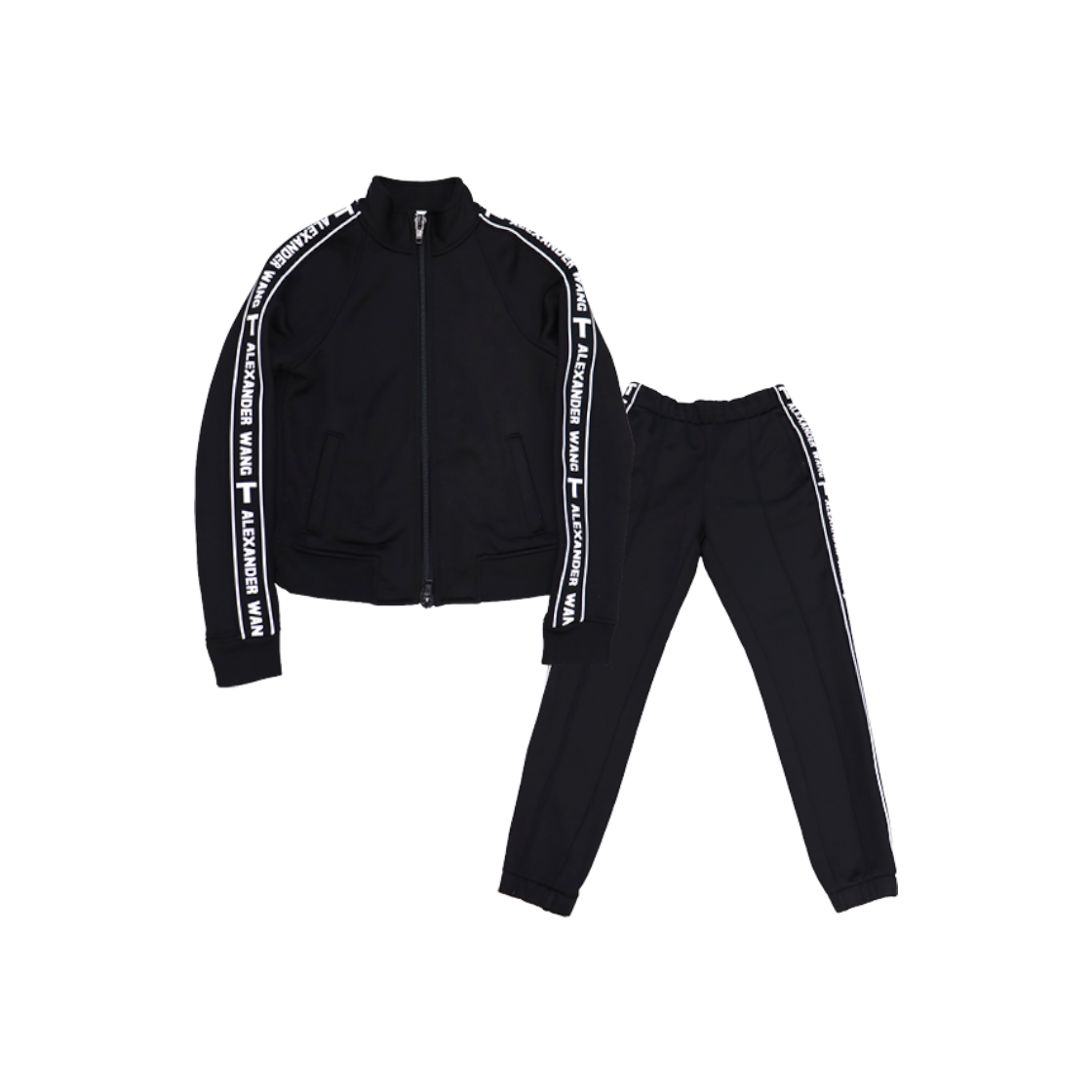ITESBE6F988N Alexander Wang Black Logo Line Zip-Up Set A-C49808