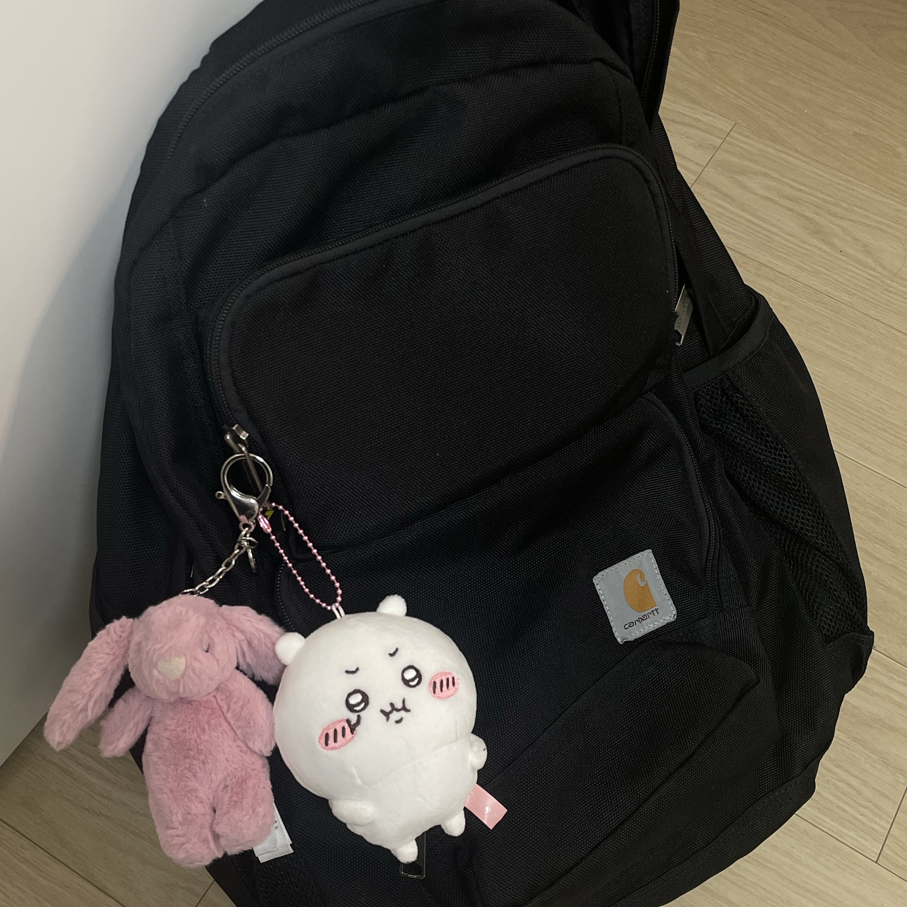 Chiikawa PUN. Mascot Keyring Chiikawa, Jellycat Bashful Bunny Bag Charm Tulip 착용 스타일 - 1