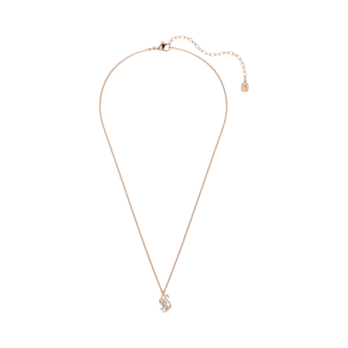 (W) 스와로브스키 스완 펜던트 믹스 컷 스완 화이트 로즈골드 플래팅((W) Swarovski Swan Pendant Mixed Cut Swan White Rose Gold Plated) - 2