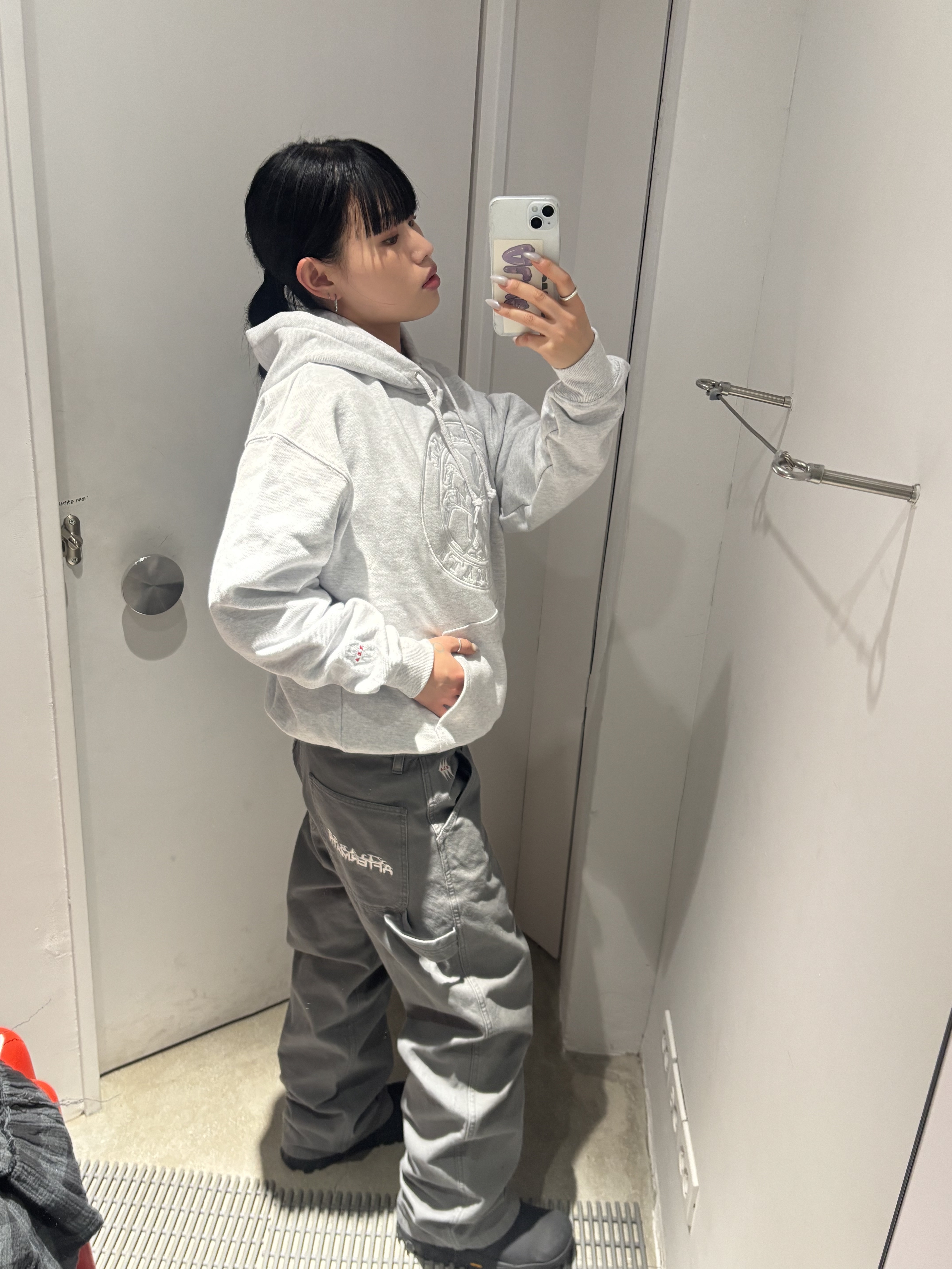 Aftermath Atm X Xlarge Pullover Hoodie Grey, Aftermath Atm X Xlarge Work Pants Grey 착용 스타일