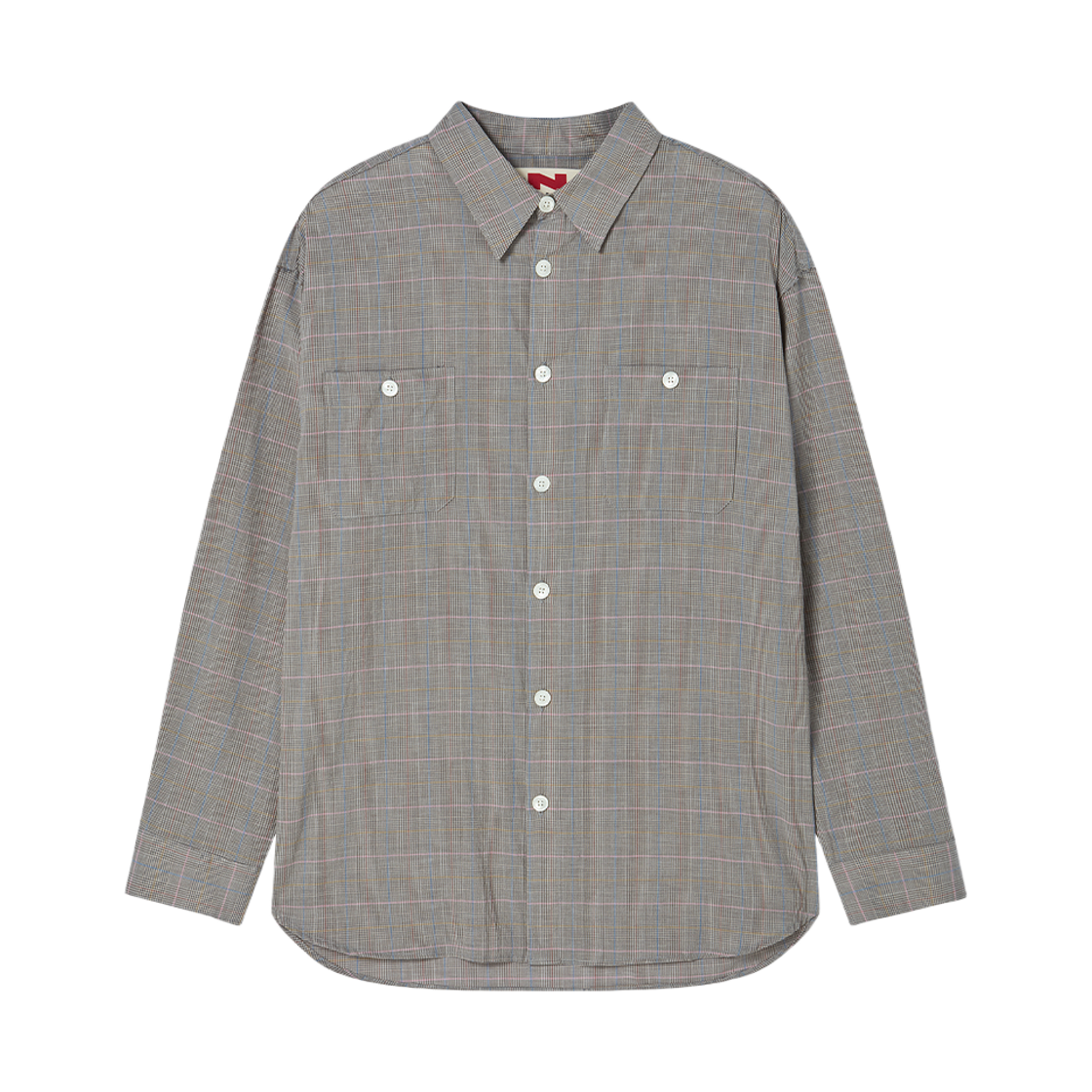 엔 아카이브 크래프티드 체크 포켓 셔츠 브라운