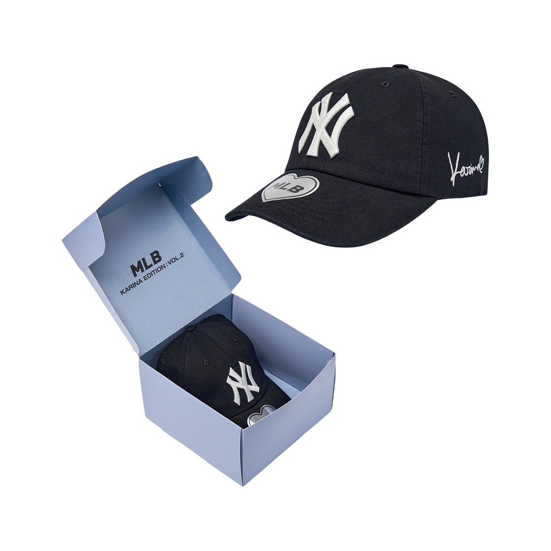 MLB x 카리나 시그니처 언스트럭쳐 볼캡 블랙(MLB x Karina Signature Unstructured Ball Cap Black) - 7