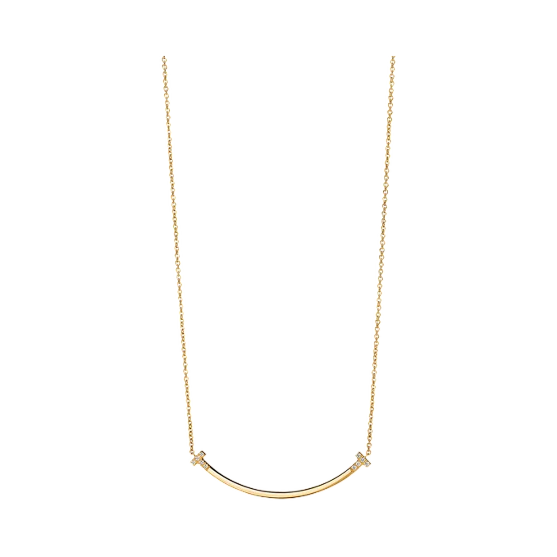 74957013 Tiffany & Co. Tiffany T Smile Small Pendant Yellow Gold with Diamonds