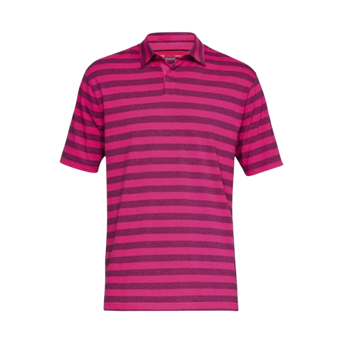 1323455-654 Under Armour UA Charged Cotton Scramble Stripe Polo T-Shirt Pink