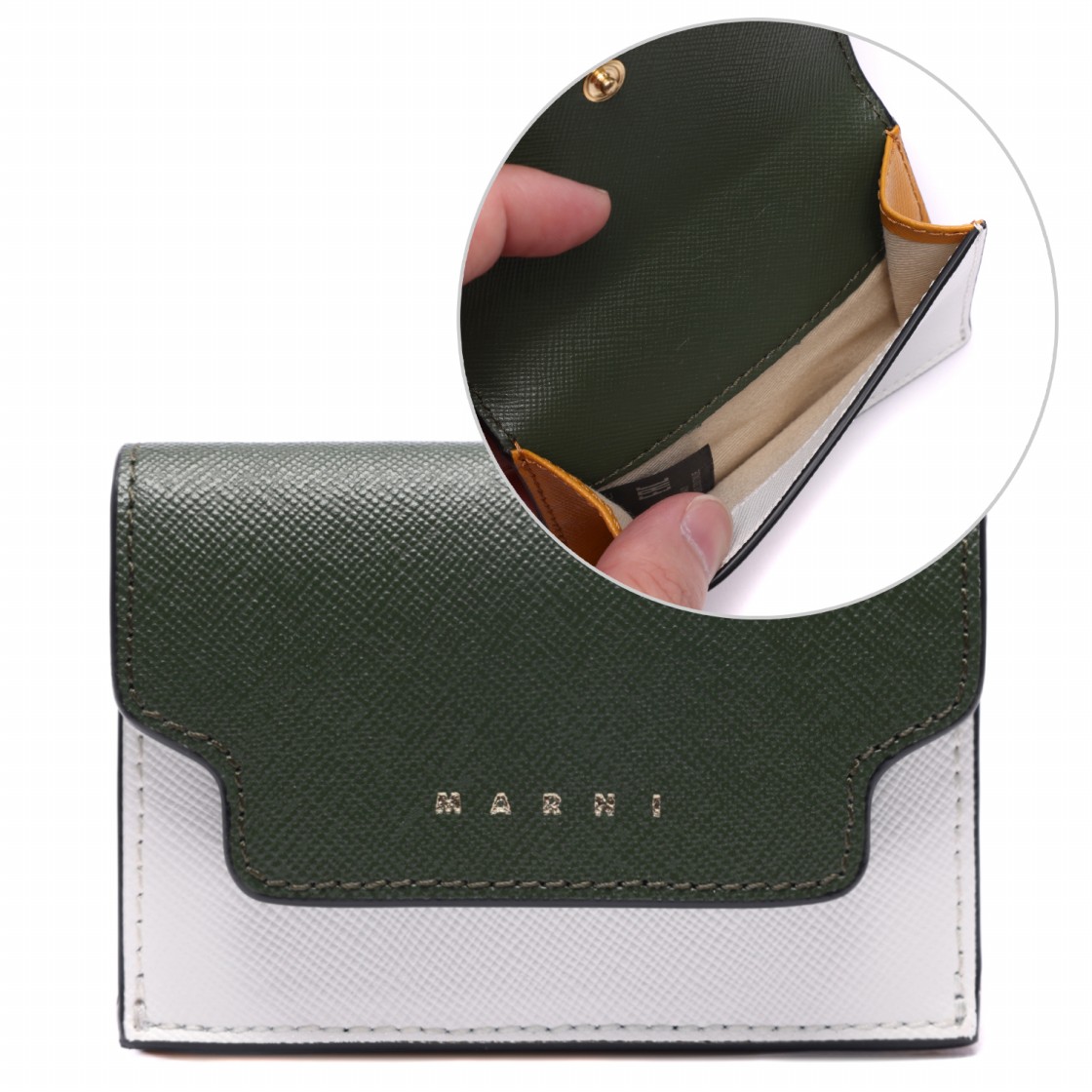 [20% 쿠폰] 마르니 레더 트라이폴드 지갑 브릭 폼페이 가제보([20% 쿠폰] Marni Leather Tri-Fold Wallet Brick Pompeii Gazebo) - 2