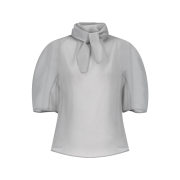 Amomento Women Knotted Collar Top Grey - 26SS