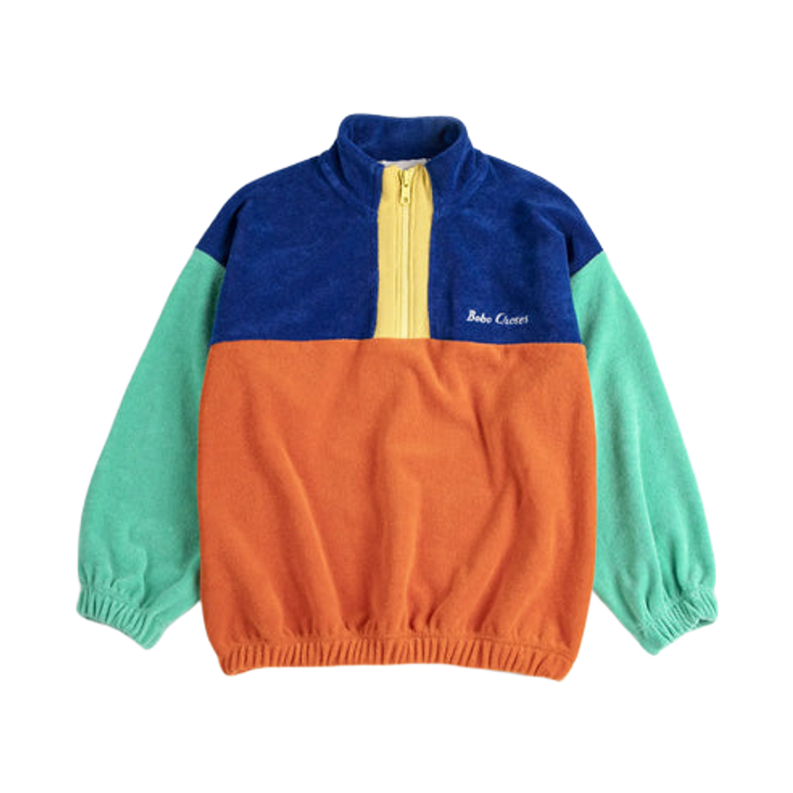 (키즈) 보보쇼즈 컬러 블록 집 스웨트셔츠 멀티컬러((Kids) Bobo Choses Color Block Zipped Sweatshirt Multicolor) - 1