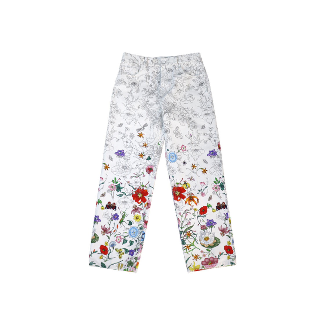 ITK7LQEKHD88 Gucci Floral Print Denim Pants C-C50142