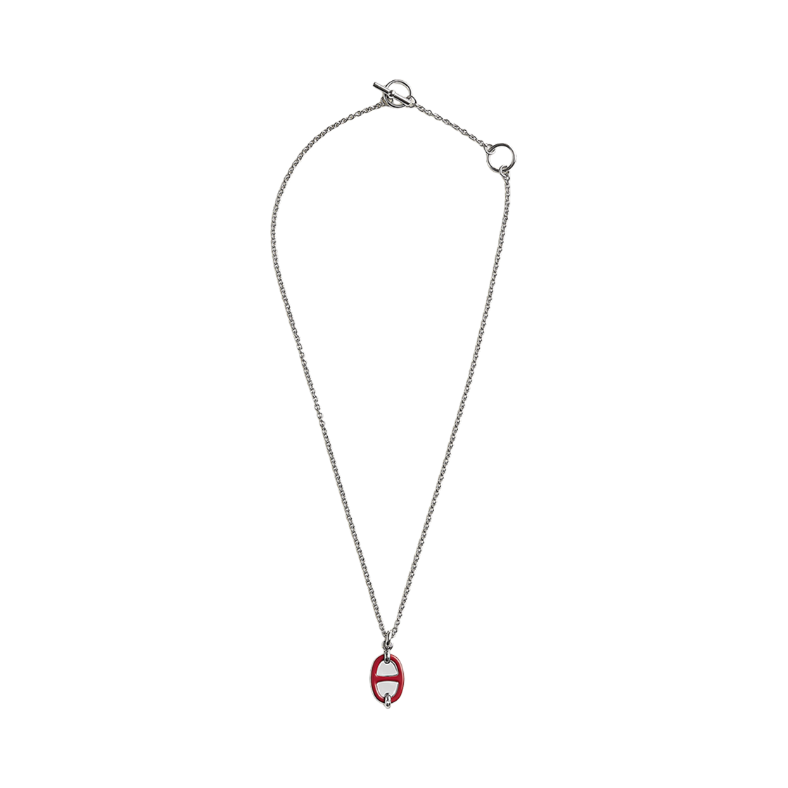 (W) 에르메스 미니 마이옹 펜던트 스몰 모델 & 팔라듐 하드웨어 루즈 비프((W) Hermes Mini Maillon Pendant Small Model & Palladium Noir) - 2