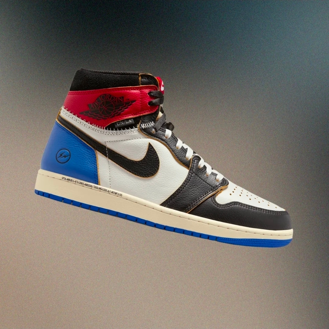 Jordan 1 x Fragment x Union LA Black and Varsity Red 착용 스타일 - 2