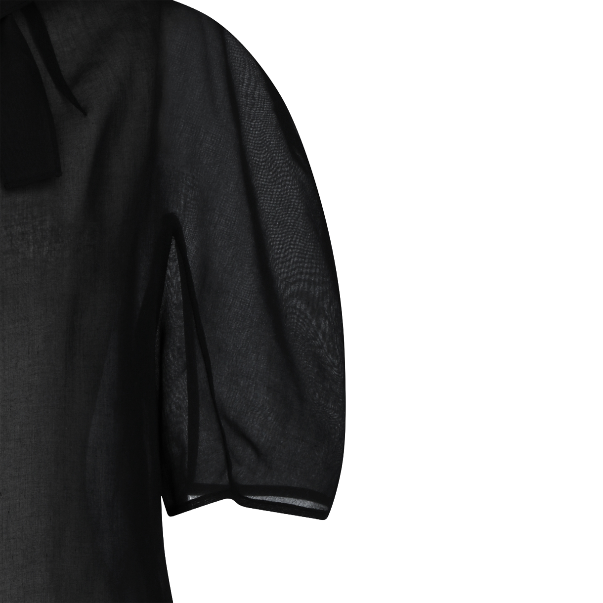 아모멘토 우먼 노티드 칼라 탑 블랙 - 26SS(Amomento Women Knotted Collar Top Black - 26SS) - 6