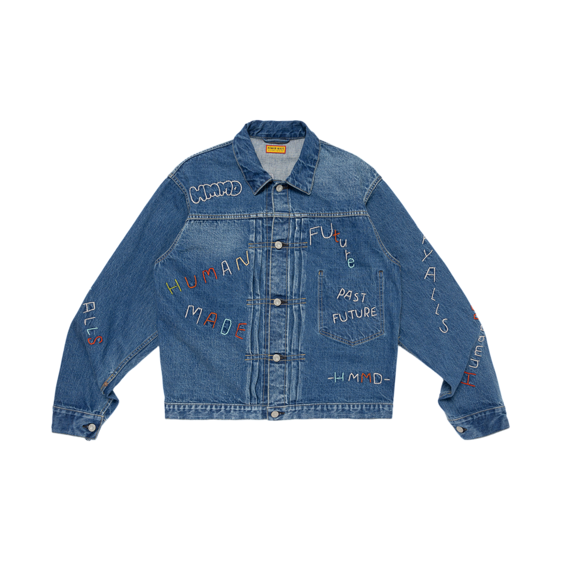 휴먼 메이드 자수 데님 워크 자켓 인디고(Human Made Embroidered Denim Work Jacket Indigo) - 1