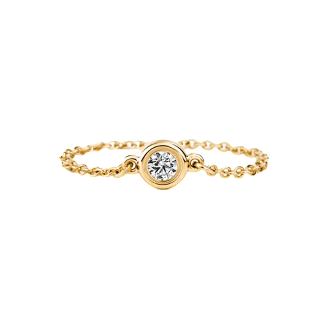 티파니 앤 코 엘사 퍼레티 다이아몬드 바이 더 야드 링 옐로우 골드 다이아몬드(Tiffany & Co. Elsa Peretti Diamonds by the Yard Ring Yellow Gold with Diamonds)