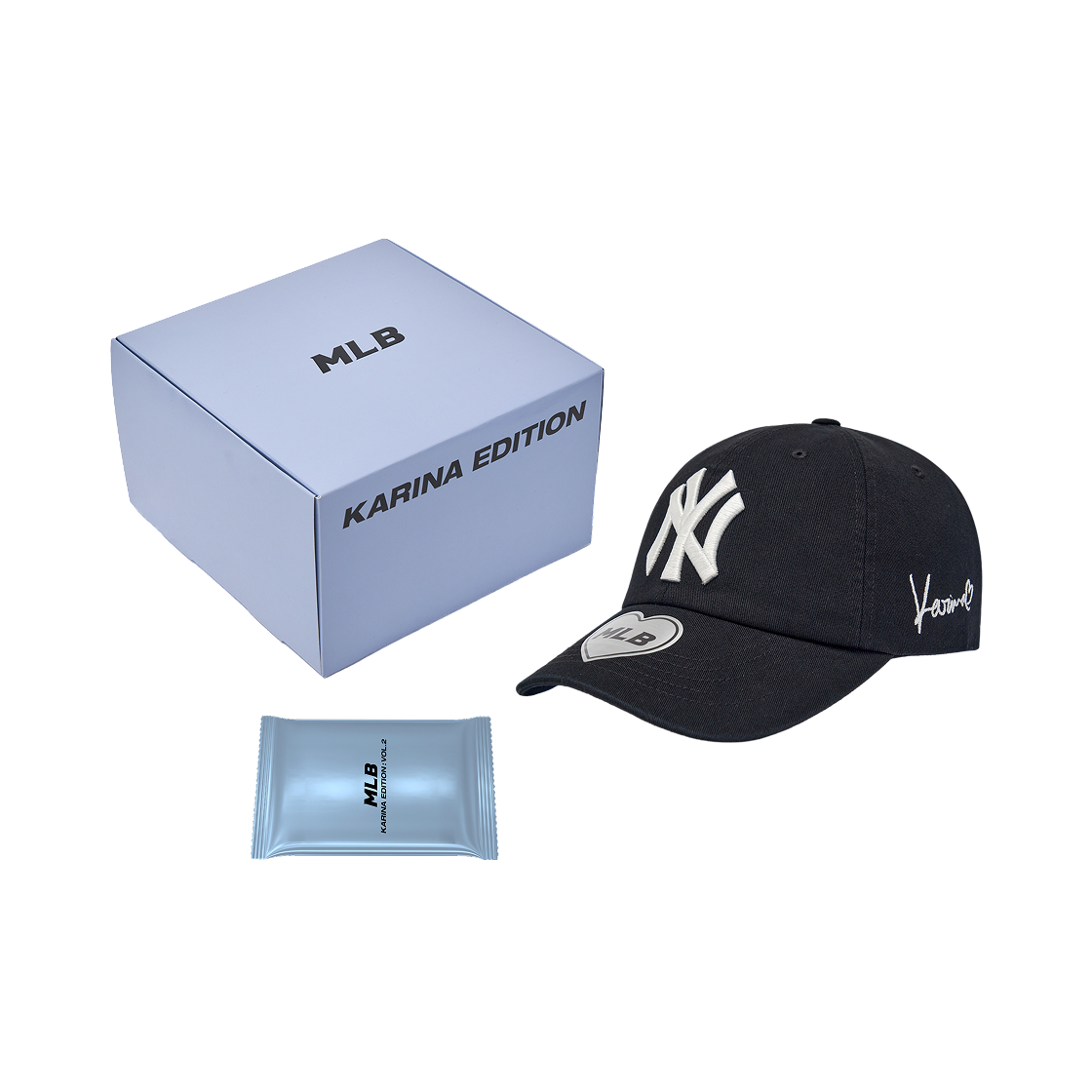 MLB x 카리나 시그니처 언스트럭쳐 볼캡 블랙(MLB x Karina Signature Unstructured Ball Cap Black)