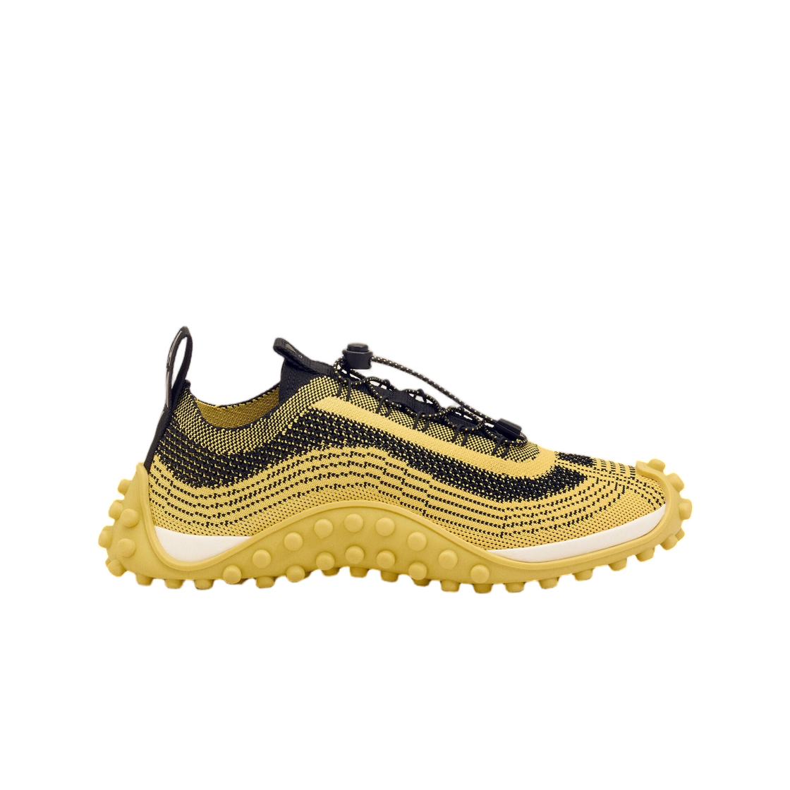 아미 옐로우 니트 미라지 스니커즈 옐로우 파스텔 블랙(AMI Yellow Knit Mirage Sneakers Yellow Pastel Black)