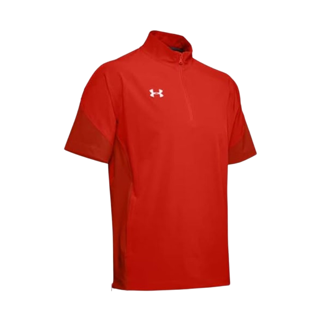 1351318-600 Under Armour Squad Short Sleeve Coach 1/4 Zip Pullover Red