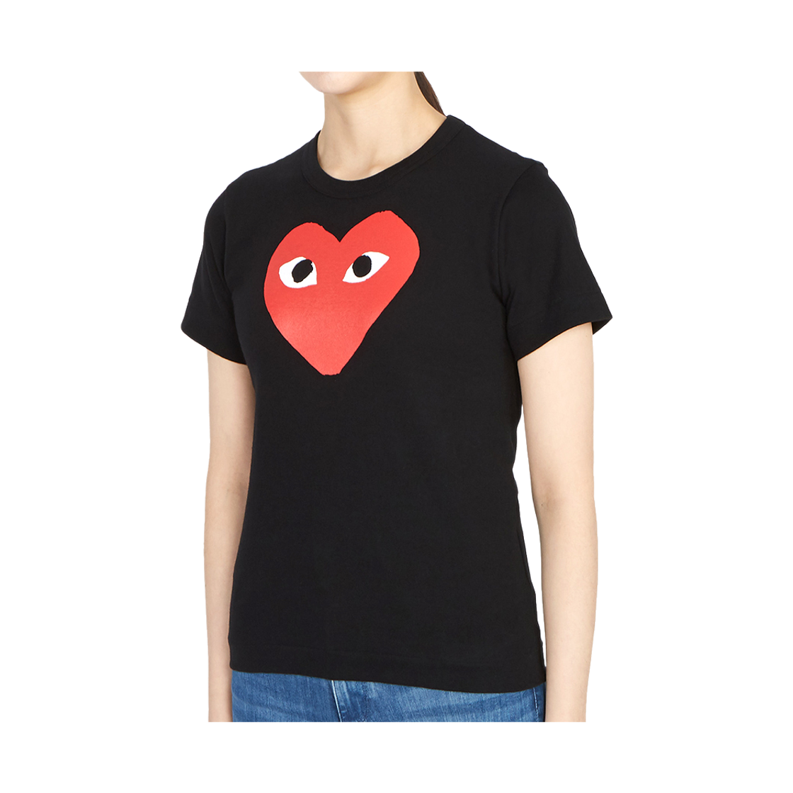 [25% 쿠폰] (W) 플레이 꼼데가르송 레드 하트 티셔츠 블랙([25% 쿠폰] (W) Play Comme des Garcons Red Heart T-Shirt Black) - 3