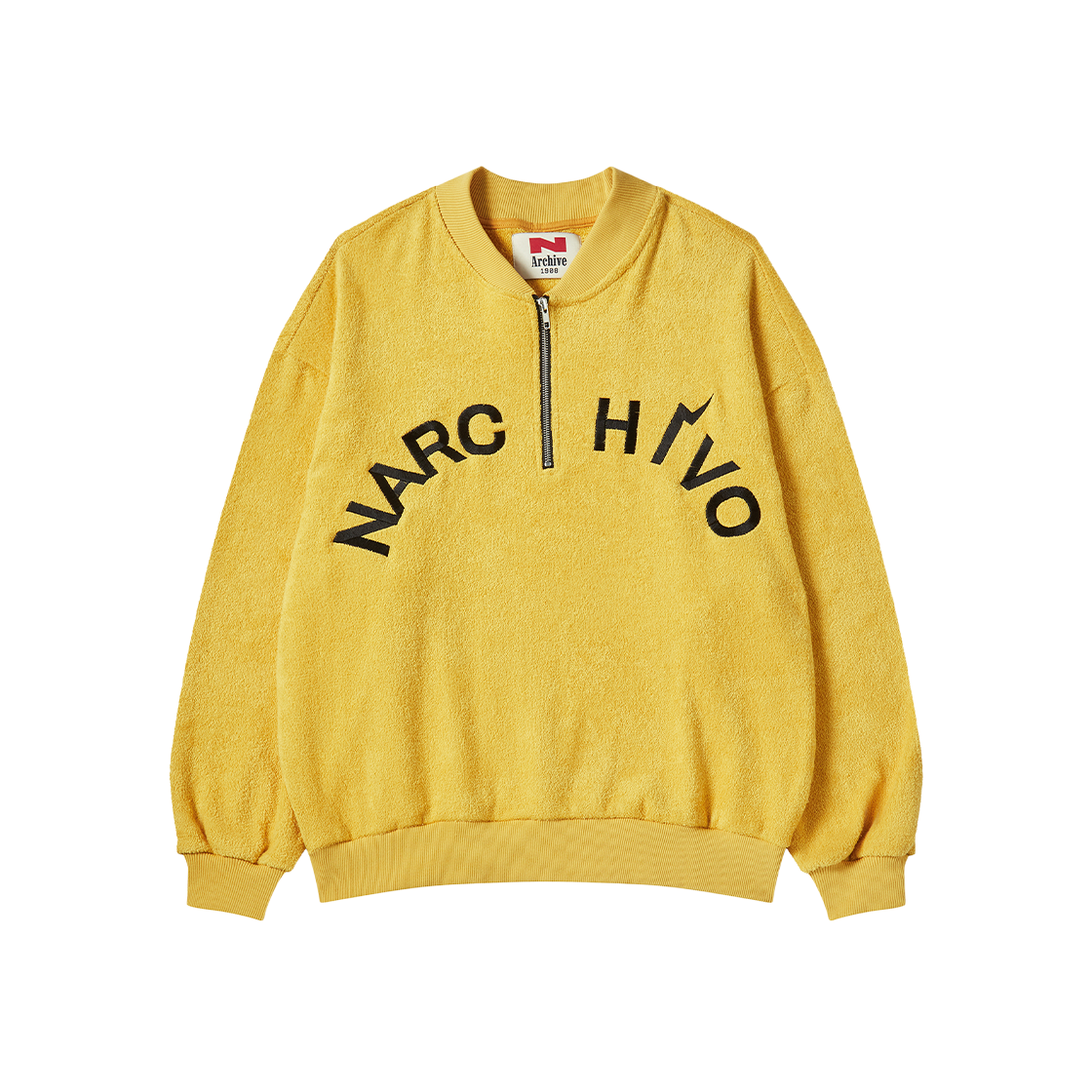 엔 아카이브 헤비 테리 하프 집업 스웨트 셔츠 옐로우(N ARCHIVE Heavy Terry Half Zip-Up Sweatshirt Yellow)