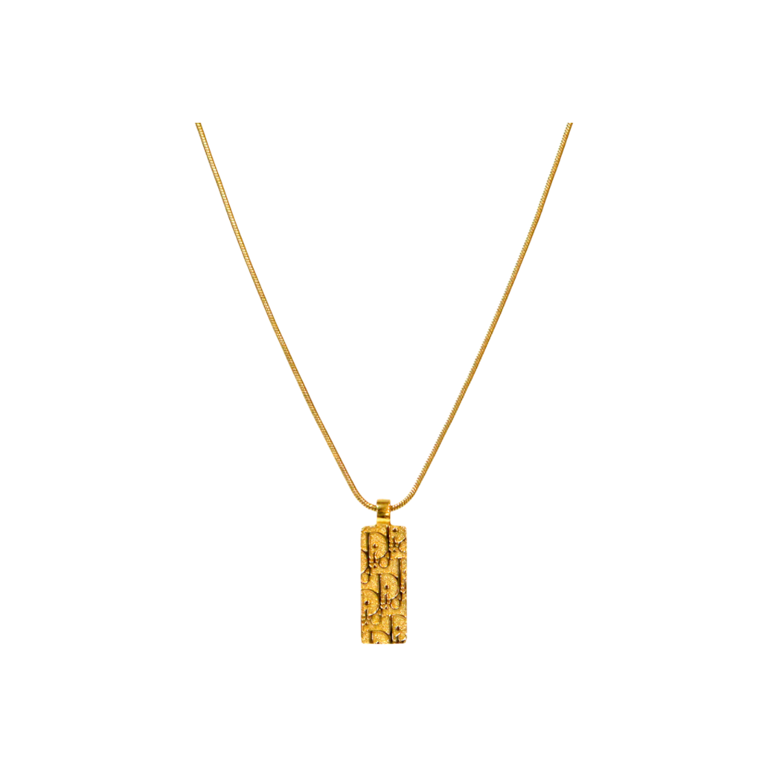 ITGBR75F9IWB Dior Cubic Oblique Plate Gold Necklace A-B49921