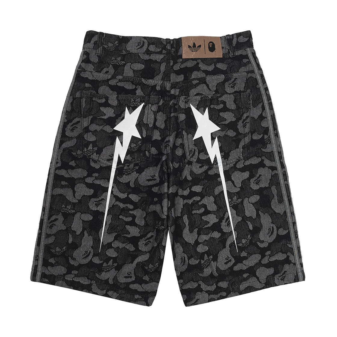 아디다스 x 베이프 샤크 데님 쇼츠 블랙 - US 사이즈(Adidas x BAPE Shark Denim Shorts Black - US Sizing) - 2