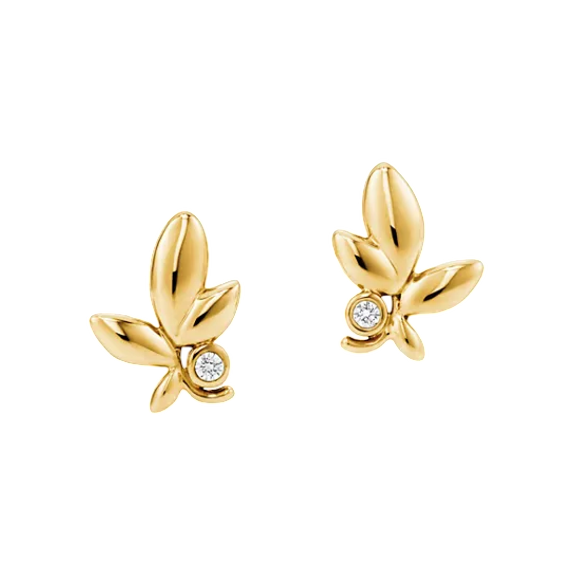 티파니 앤 코 팔로마 피카소 올리브 리프 이어링 옐로우 골드 다이아몬드(Tiffany & Co. Paloma Picasso Olive Leaf Earrings Yellow Gold with Diamonds) - 1