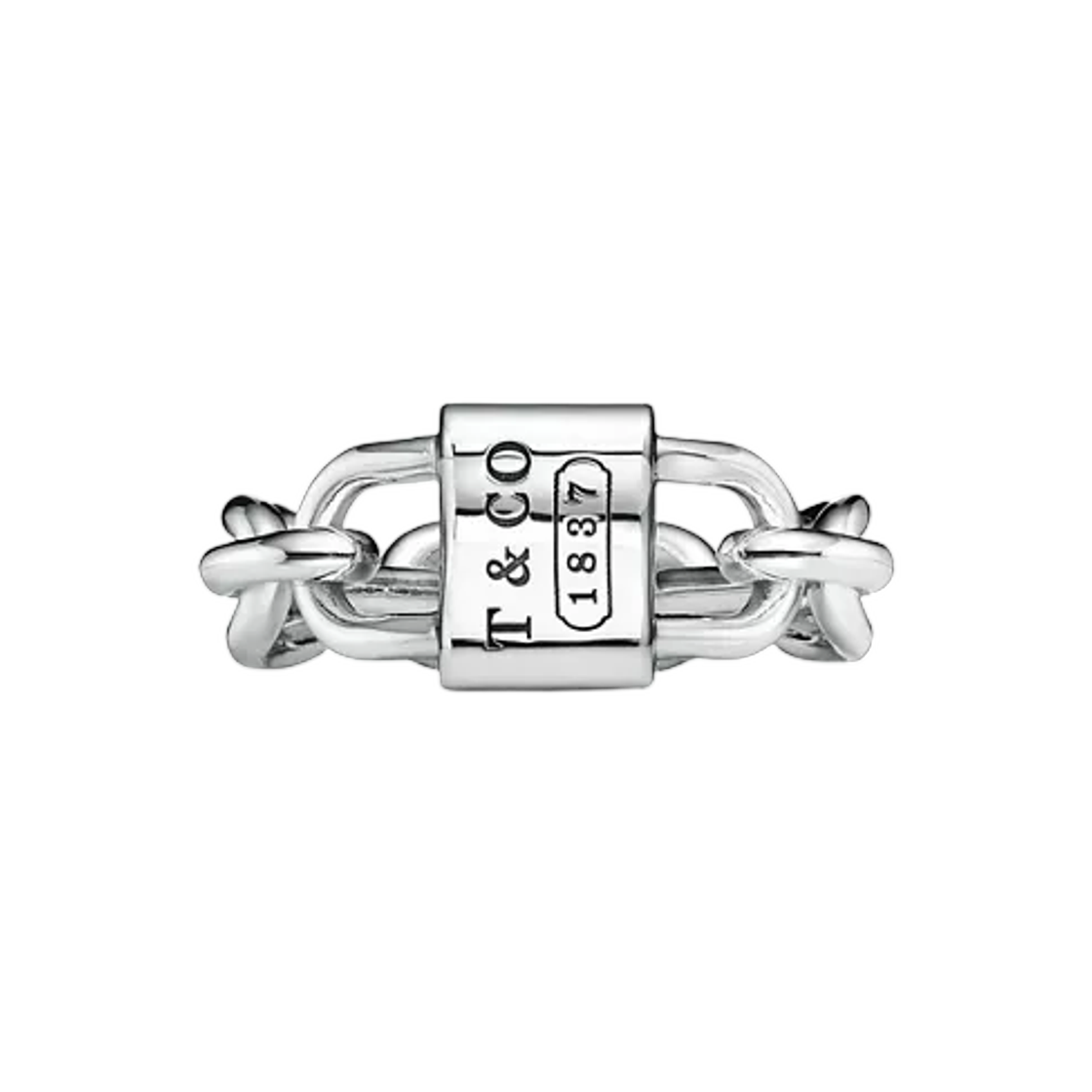 티파니 앤 코 티파니 1837 스몰 더블 락 링 스털링 실버(Tiffany & Co. Tiffany 1837 Small Double Lock Ring Sterling Silver)