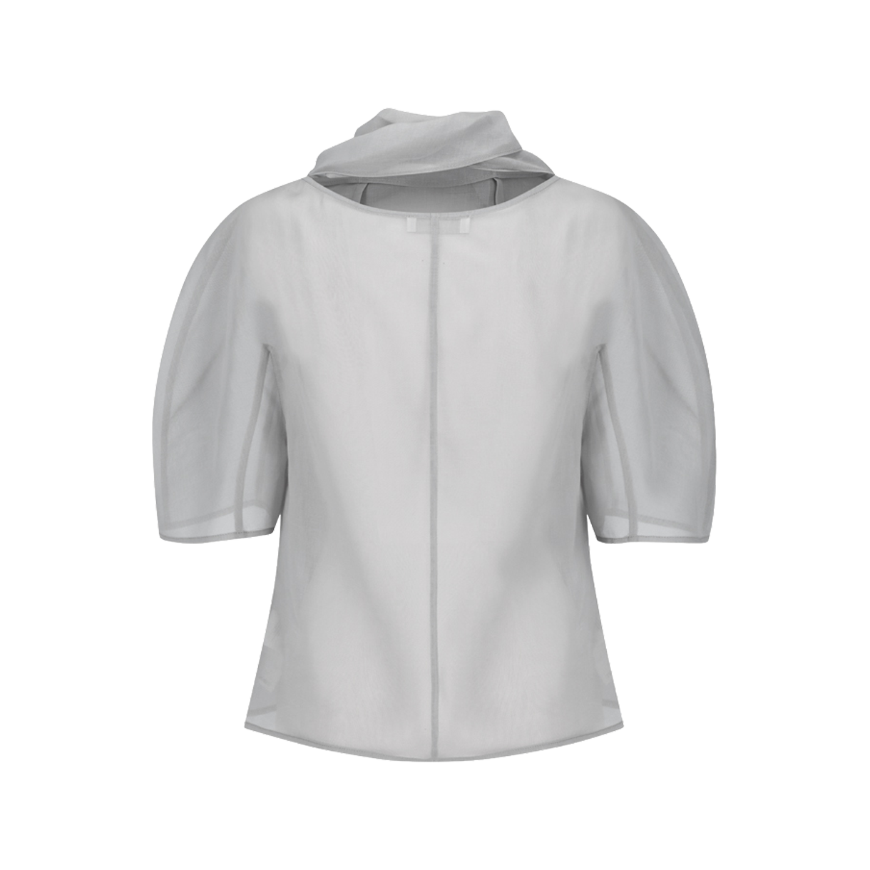 아모멘토 우먼 노티드 칼라 탑 그레이 - 26SS(Amomento Women Knotted Collar Top Grey - 26SS) - 2