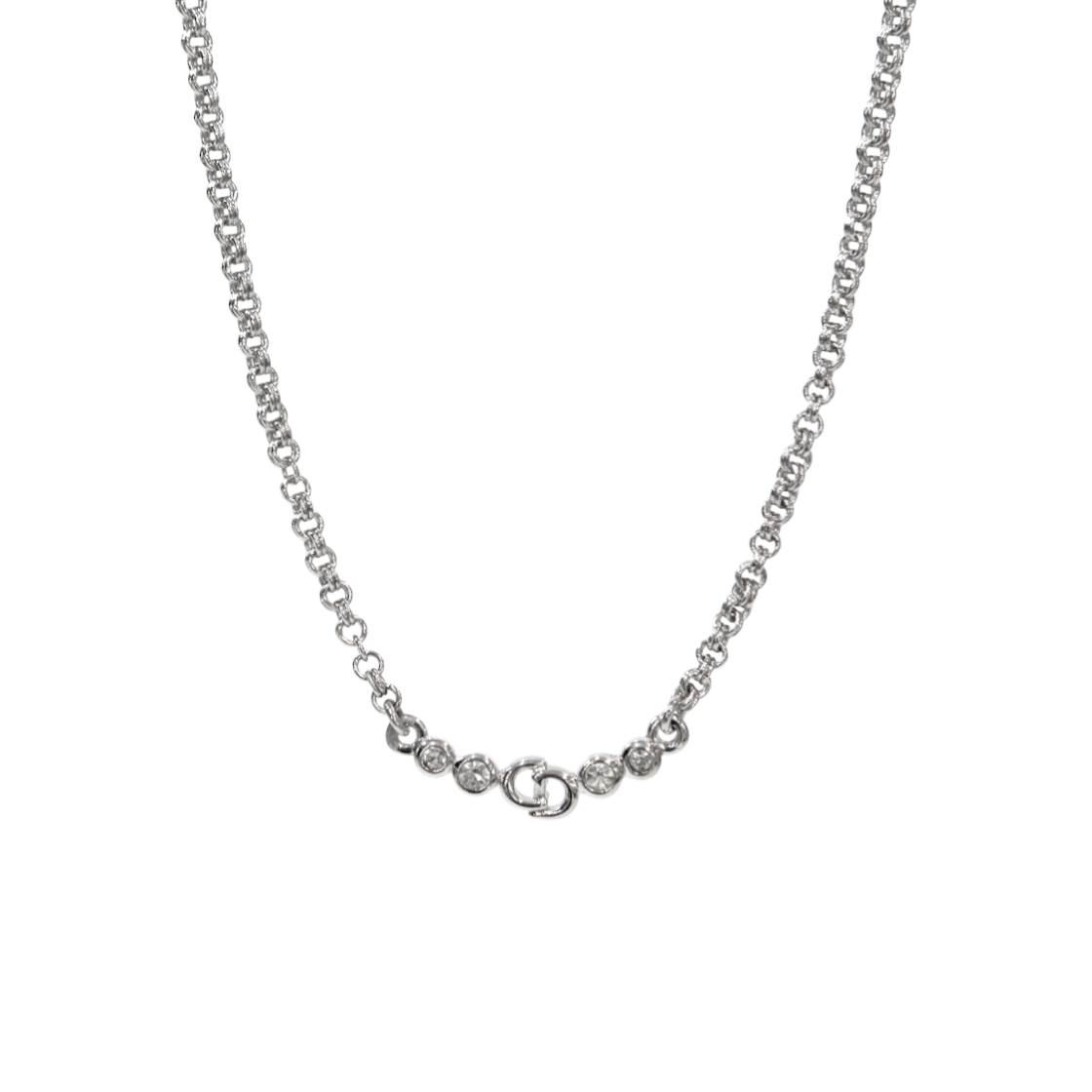 ITLSCODGS66S Dior Cubic CD Silver Necklace A-B48574