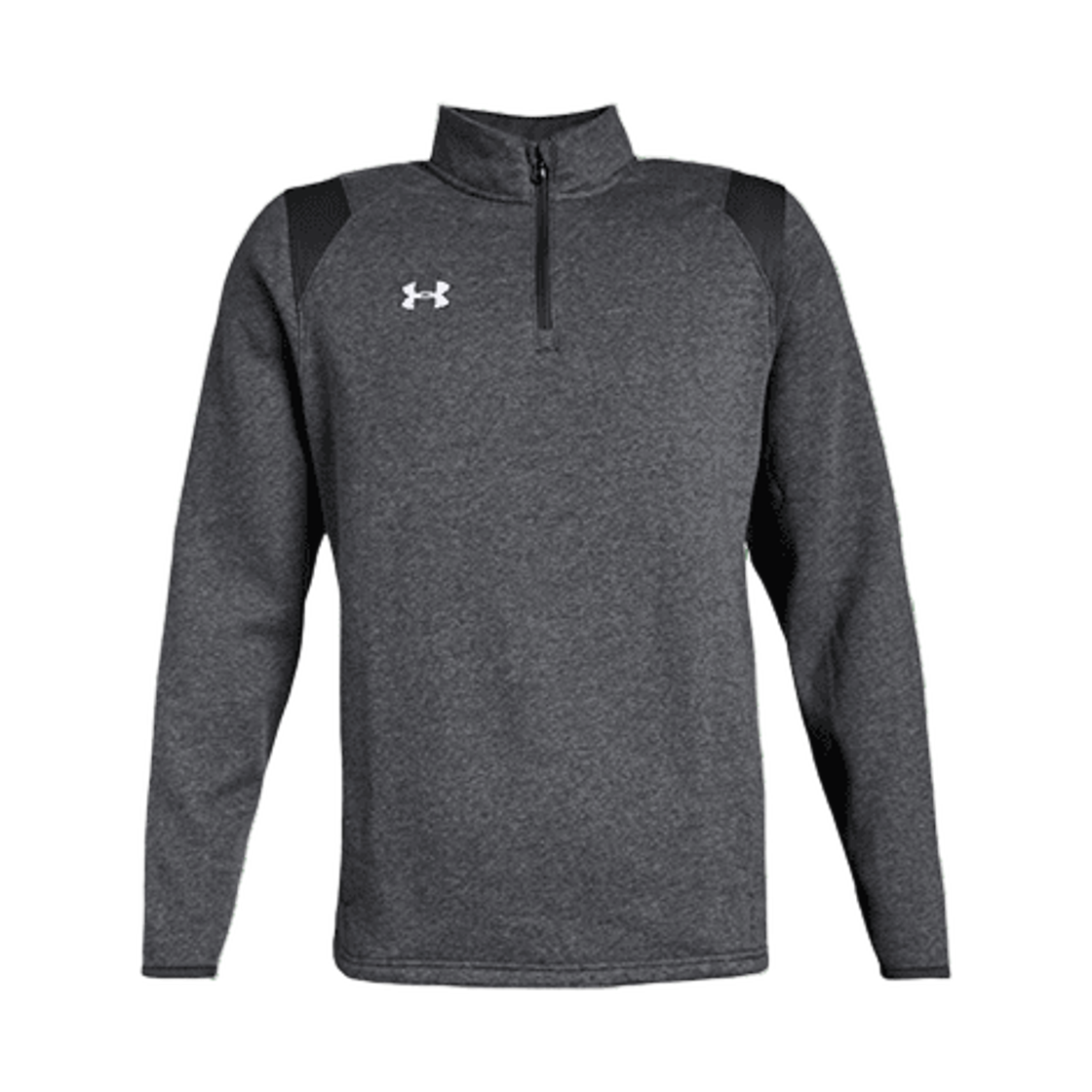 1310071-090 Under Armour UA Hustle Fleece 1/4 Zip Long Sleeve T-Shirt Carbon Heather White