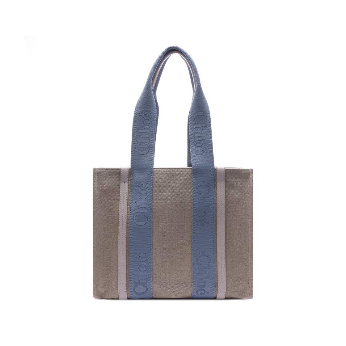 [25% 쿠폰] 끌로에 우디 미디움 토트백 베이지 블루([25% 쿠폰] Chloe Woody Medium Tote Bag Beige Blue) - 3