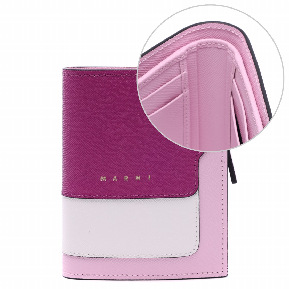 [25% 쿠폰] 마르니 사피아노 레더 반지갑 오키드 로즈([25% 쿠폰] Marni Saffiano Leather Bi-Fold Wallet Orchid Rose) - 2