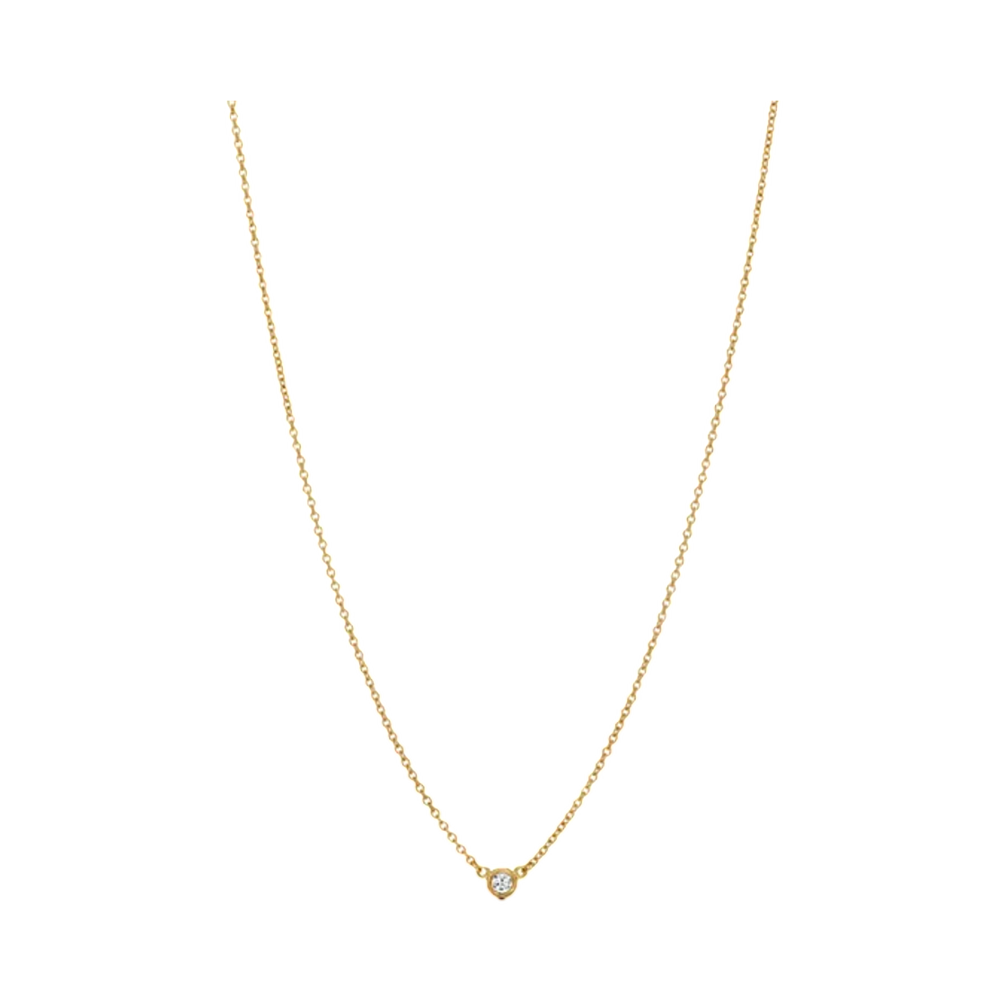 티파니 앤 코 엘사 퍼레티 다이아몬드 바이 더 야드 싱글 다이아몬드 펜던트 옐로우 골드(Tiffany & Co. Elsa Peretti Diamonds by the Yard Single Diamond Pendant Yellow Gold) - 1