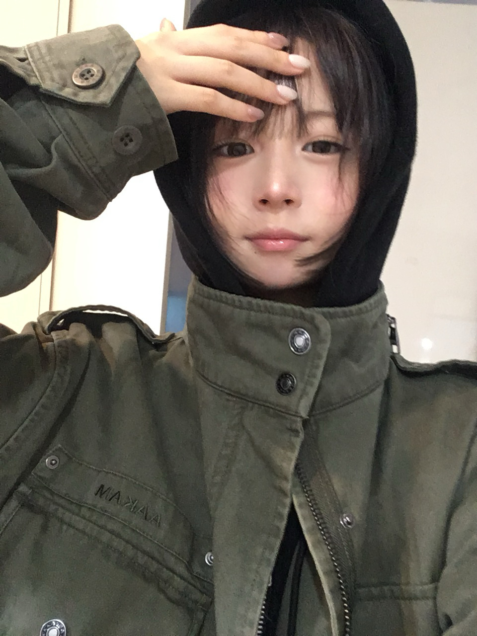 Aakam Washed Field Jacket Khaki 착용 스타일