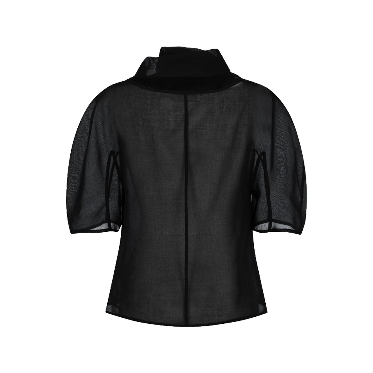 아모멘토 우먼 노티드 칼라 탑 블랙 - 26SS(Amomento Women Knotted Collar Top Black - 26SS) - 2