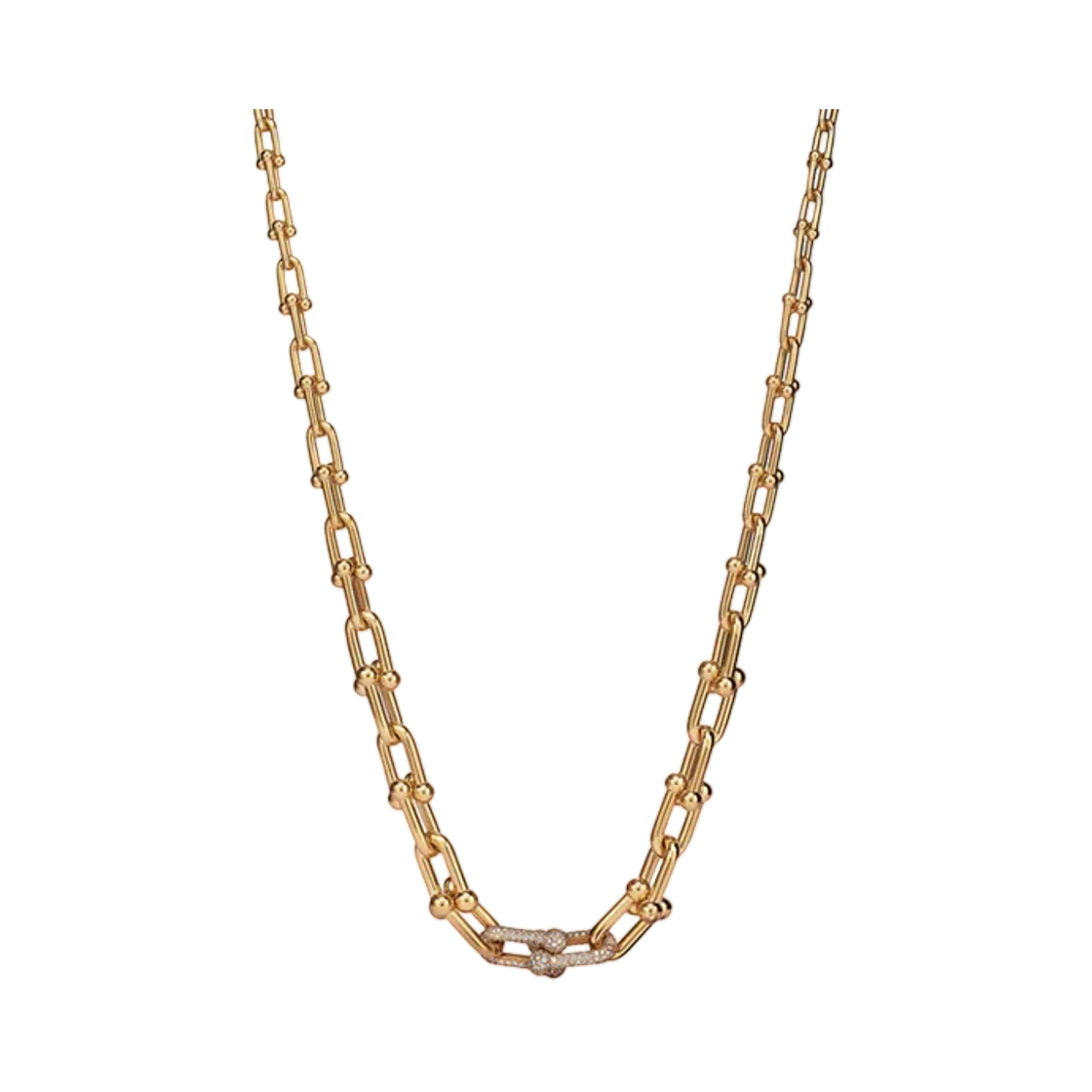 72615867 Tiffany & Co. Tiffany HardWear Graduated Link Necklace Yellow Gold with Pave Diamonds