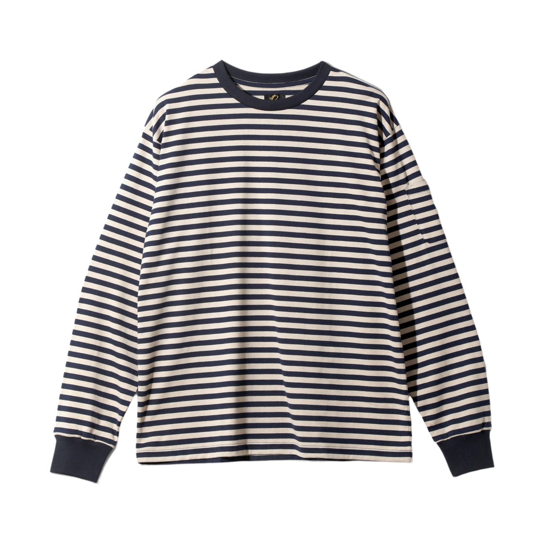 니들스 롱슬리브 크루넥 티셔츠 코튼 스트라이프 저지 네이비 베이지(Needles L/S Crew Neck T-Shirt Cotton Stripe Jersey Navy Beige)