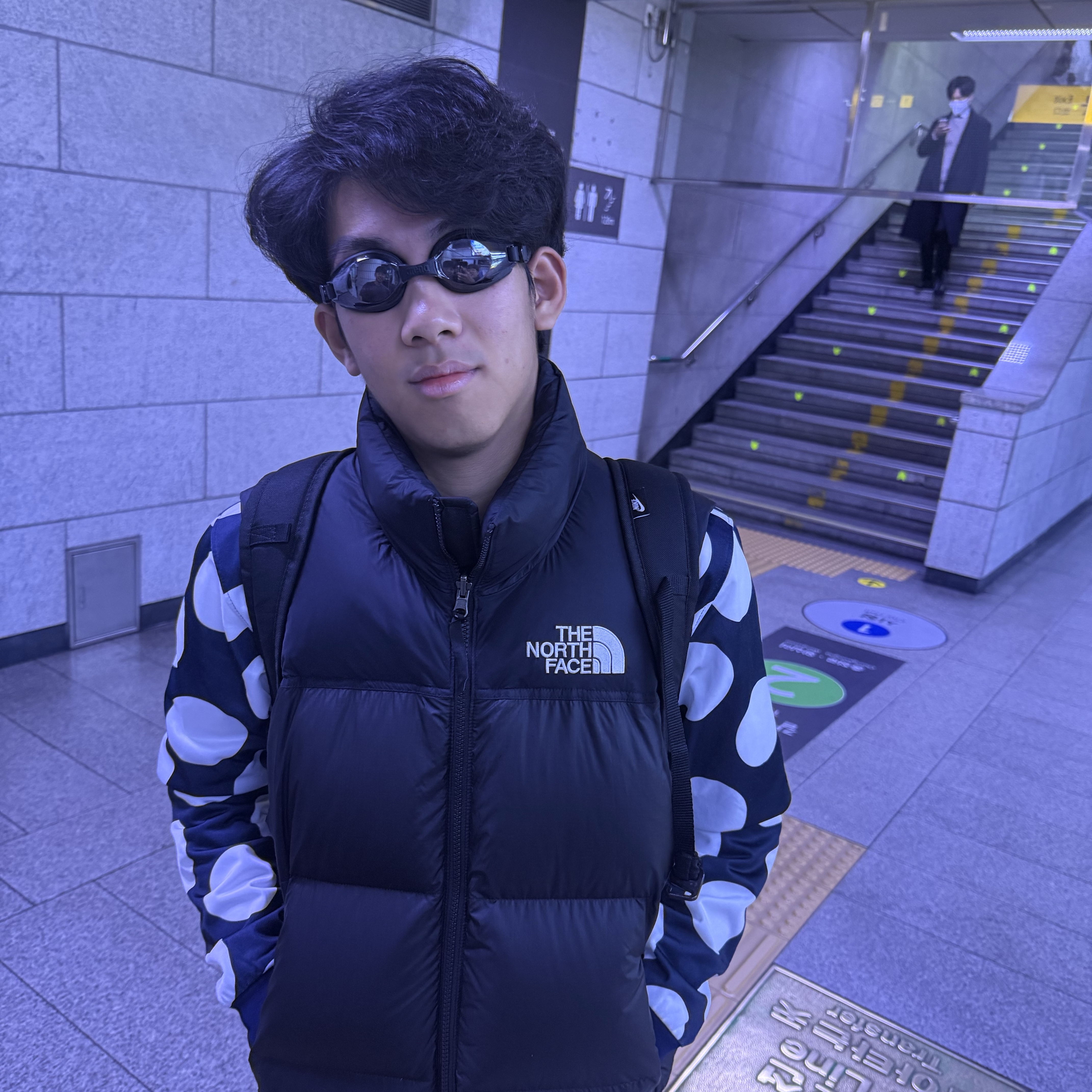The North Face Nuptse On Ball Vest Real Black, Adidas Adicolor Classics Firebird Track Top Black - KR Sizing 착용 스타일