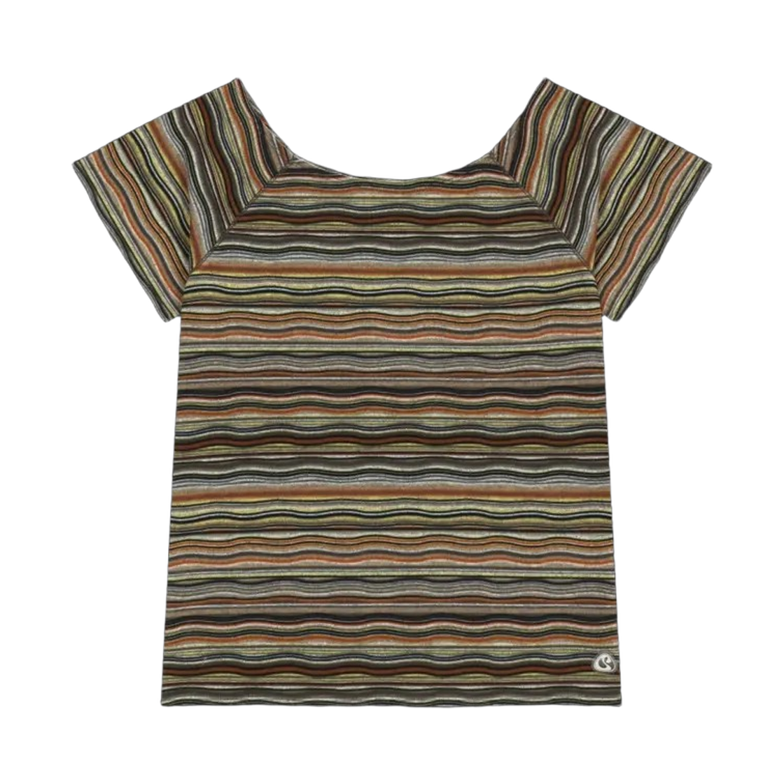 - (W) Coyseio Wave Stripe Knit T-Shirt Brown