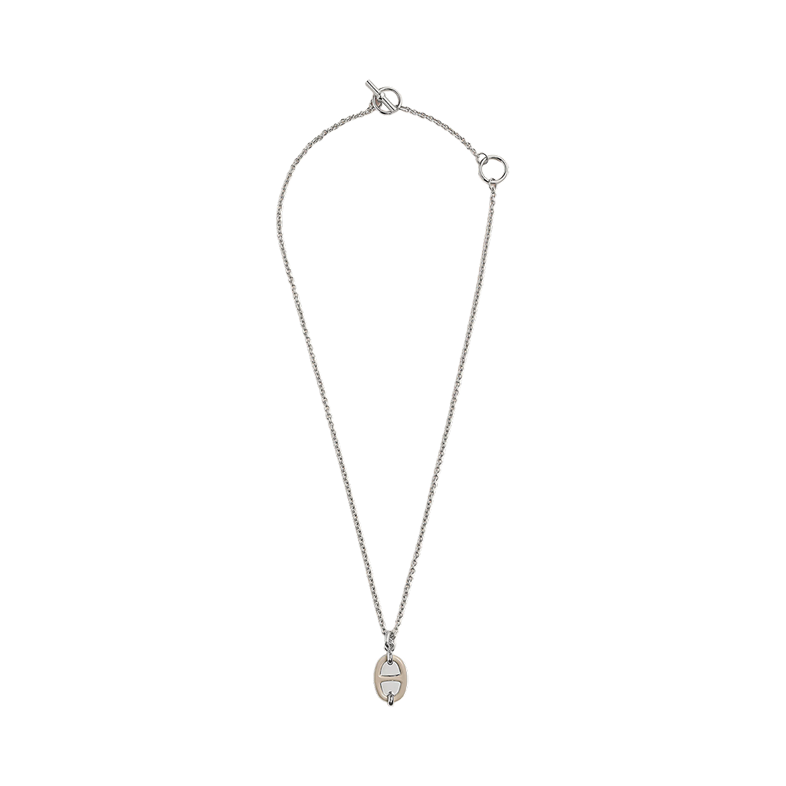 (W) 에르메스 미니 마이옹 펜던트 스몰 모델 & 팔라듐 하드웨어 마롱 글라세((W) Hermes Mini Maillon Pendant Small Model & Palladium Marron Glace) - 2
