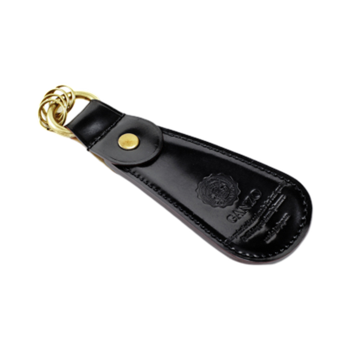 간조 쉘 코도반 2 슈혼 키 홀더 블랙(Ganzo Shell Cordovan 2 Shoehorn Key Holder Black)